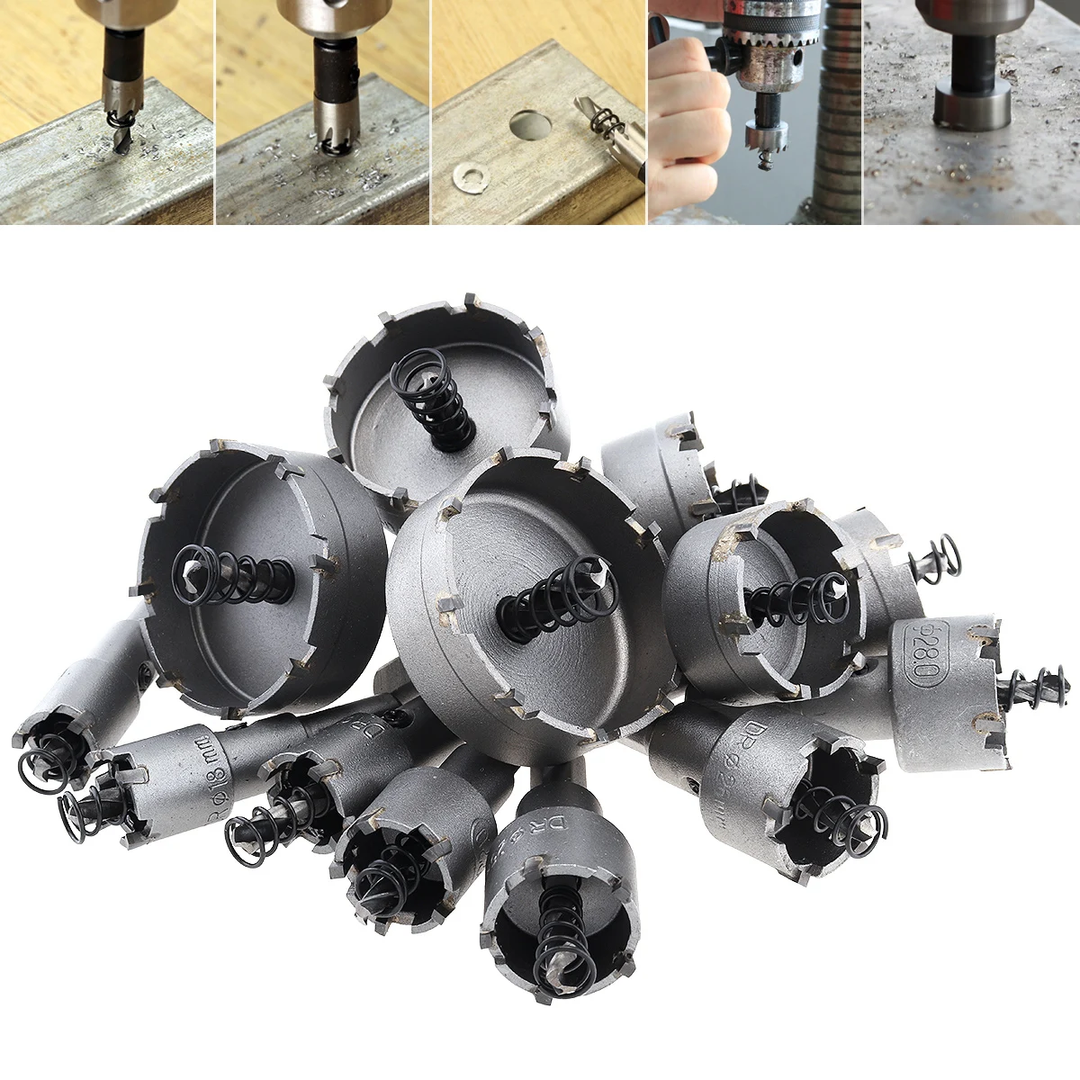 Set di punte per trapano HSS universali Set di punte in metallo duro punta per sega testa di taglio per utensili da taglio per legno/metallo