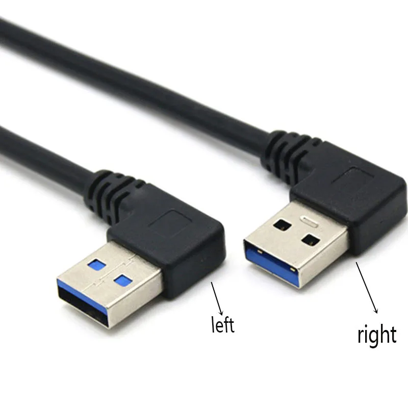 USB3.0 USB 3.0 Type A Male 90 Degree Left Angled to Right Angled Extension Cable Straight Connection 50cm 0.5m 20cm 0.2m