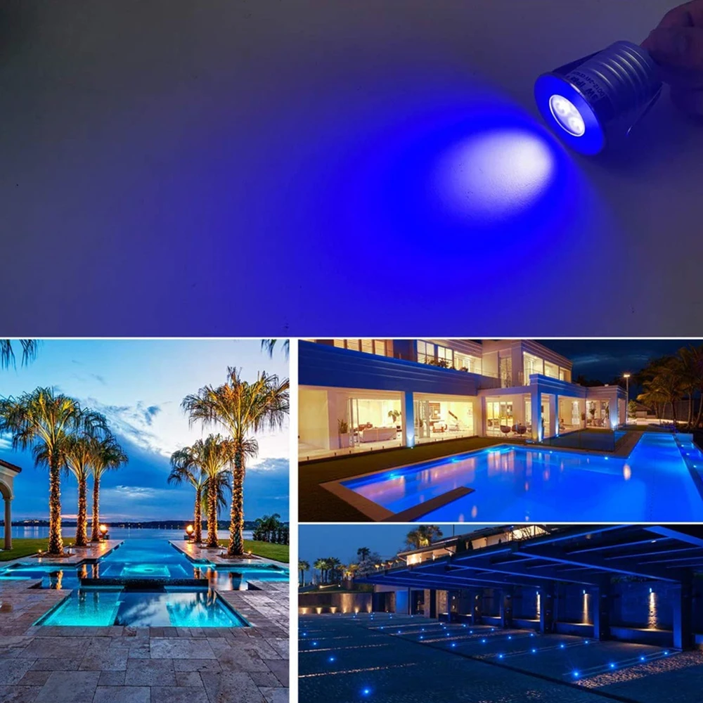 IP68 LED Swimming Pool Lamp 3W Recessed Pond Waterfall Fountain Spa Sauna Decoration Spotlight Waterproof Underwater Light