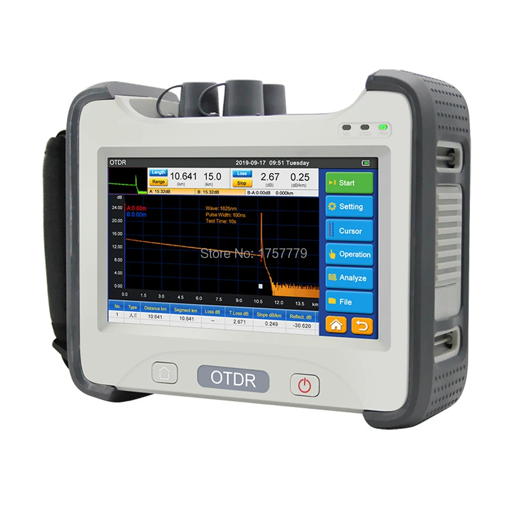 Handheld OTDR 850/1300/1310/1490/1550/1625/1650nm Optical Time Domain Reflectometer With VFL OPM OLS Event Map