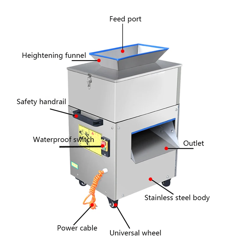 

Electric Meat Cutter Chicken Cutter Stainless Steel Cutting Machine Poultry Dicer 220V