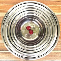 Stainless Steel Mixing Bowls Nesting Metal Household Kitchen Basin Small Large Circular Dishes Bowl Egg Bowl