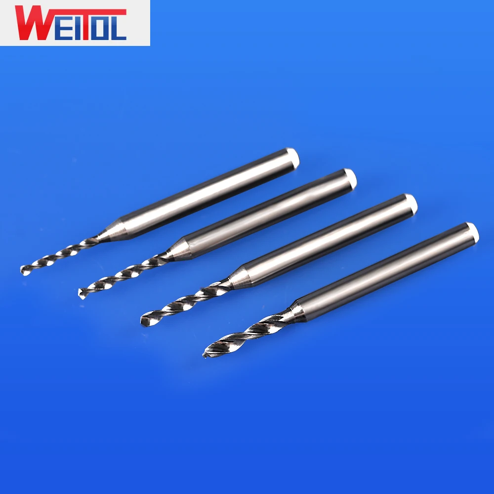 WeiTol 10 pcs/lot 3.175 mm PCB Titanium coating drill bit router bit Diameter 2.2-3.175mm PCB Bit Board circuit Micro Drill bit