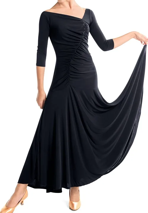 Practice Dance Dresses Casual Ballroom Dancing Dress for Classes and Lesson Flared  Customes