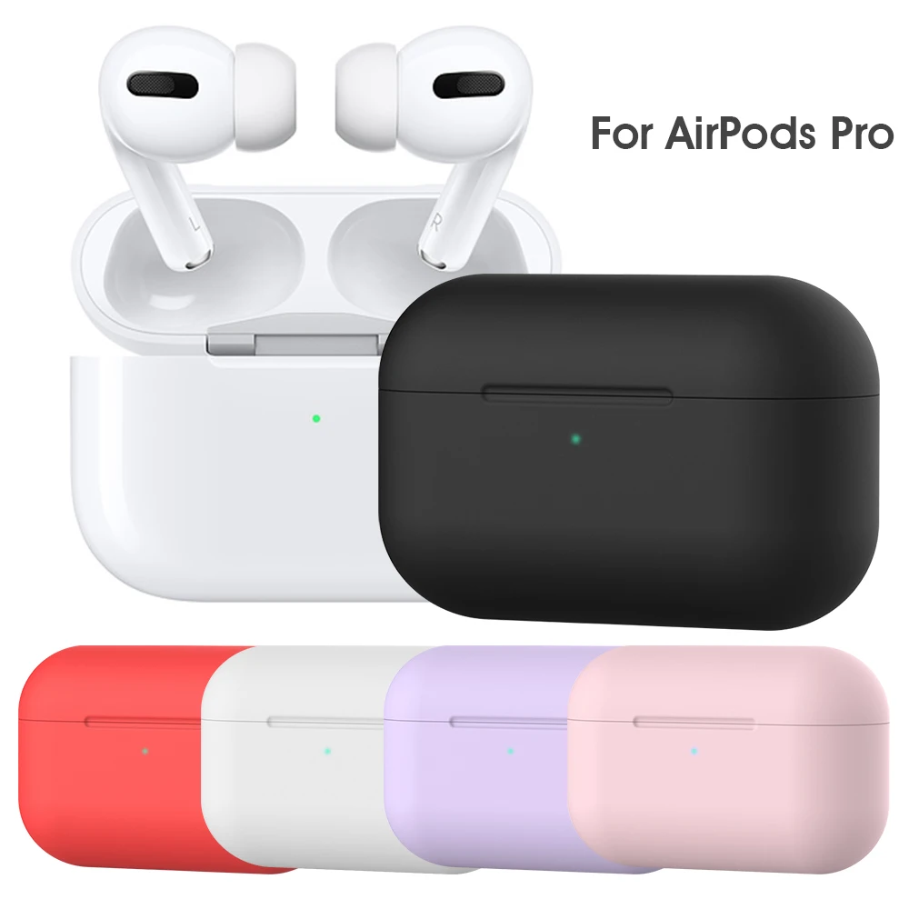 For AirPods Pro Protective Case Silicone New Solid Color Apple Airpods 2 1 Bluetooth Headset Soft Case Cover with Hook