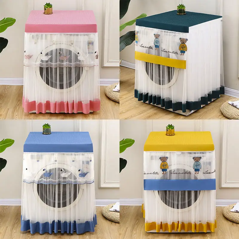 New Cute Cartoon Pattern Home Washing Machine Storage Organizer Dust Covers Washer Lid Appliance Waterproof Protector Coat Case