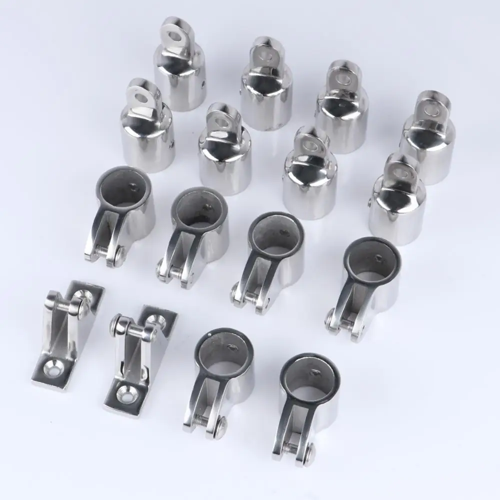 316 Stainless Steel 4-Bow Bimini Top Stainless Steel Fittings Marine Hardware Set Boat Accessories Marine - 16 Pieces