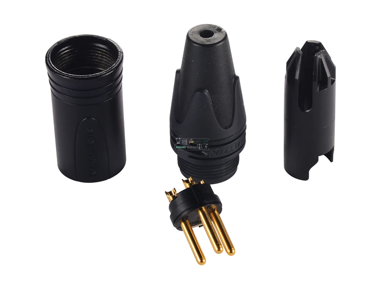 NEUTRIK three core XLR balance cannon male plug NC3MXX-B Black Gold-plated with color tail sleeve