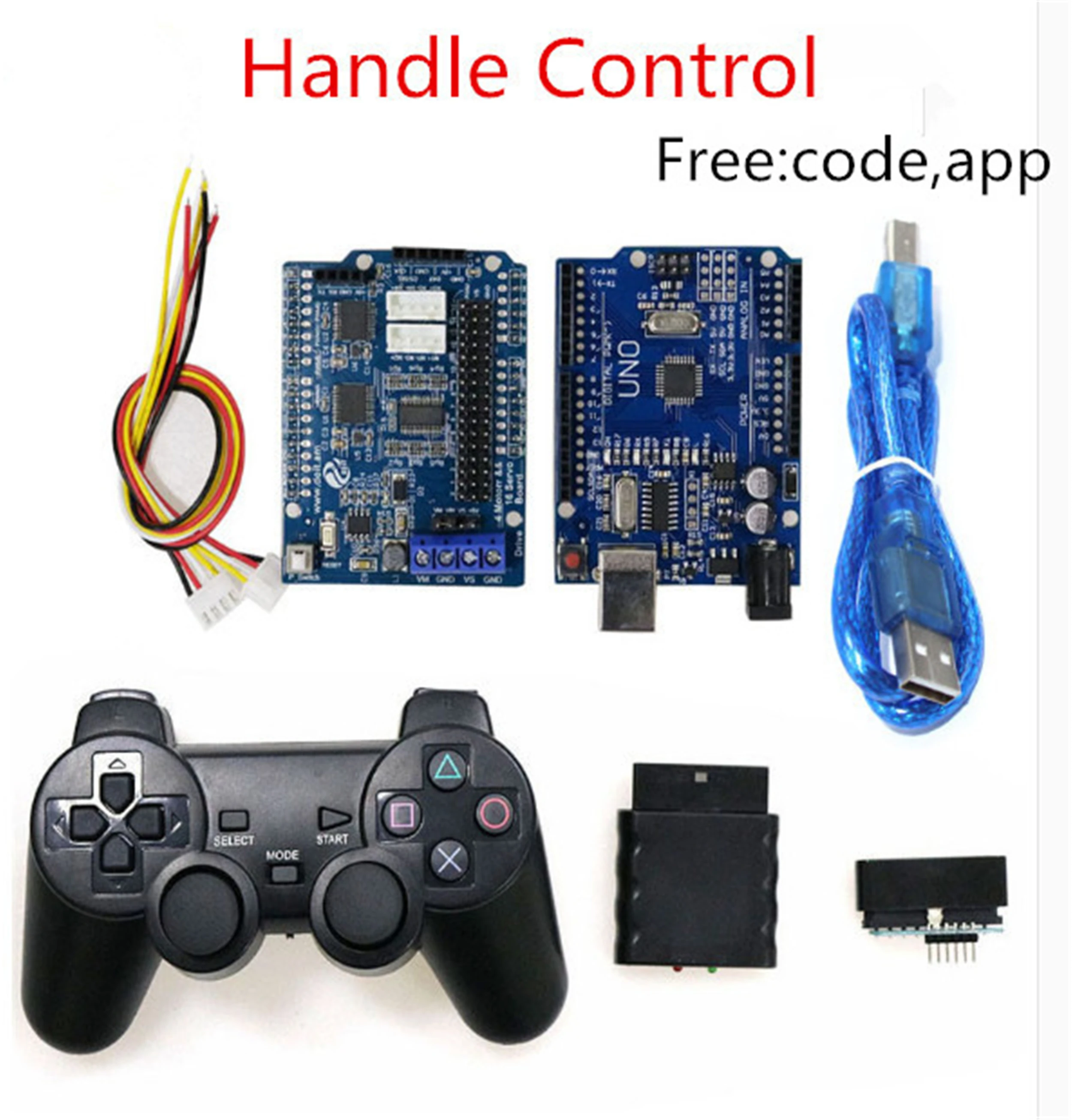 Wireless Controller Kit For RC Robot Arm/Chassis Part 4-Way Motor & 16-Way Servo Drive Motor Free Code,App DIY For Arduino
