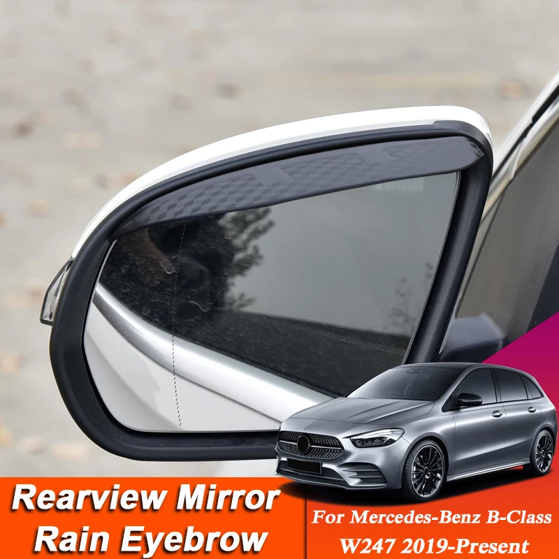 

Car-styling For Mercedes-Benz B-Class W247 2019-Present Carbon Fiber Rearview Mirror Eyebrow Rain Shield Anti-rain Cover Sticker