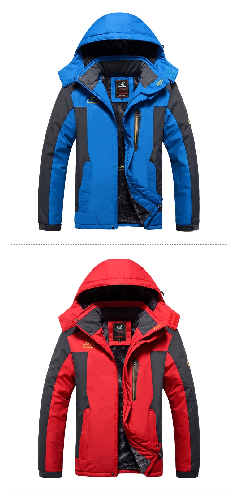 Mens Winter Fleece Warm Thick Parkas Jacket Coat Men High Quality Outdoor Outwear Waterproof Hooded Casual Parkas Men L-9XL