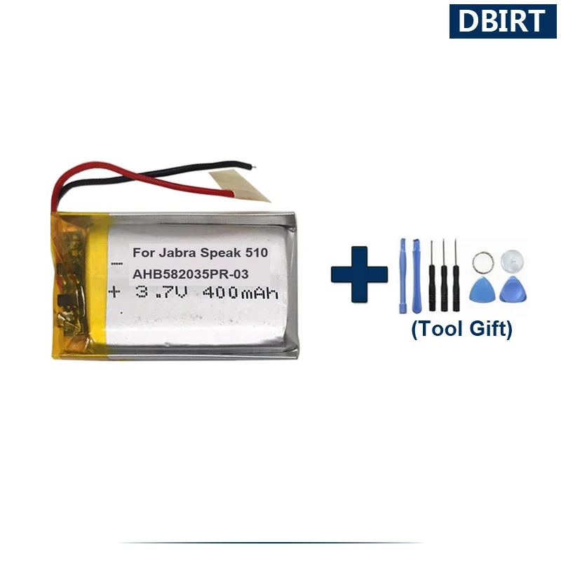 Toolsets Gift +Original Replaces 400mAh AHB582035PR-03 Battery For Jabra Speak 510 Bluetooth Speaker Batterie AKKU