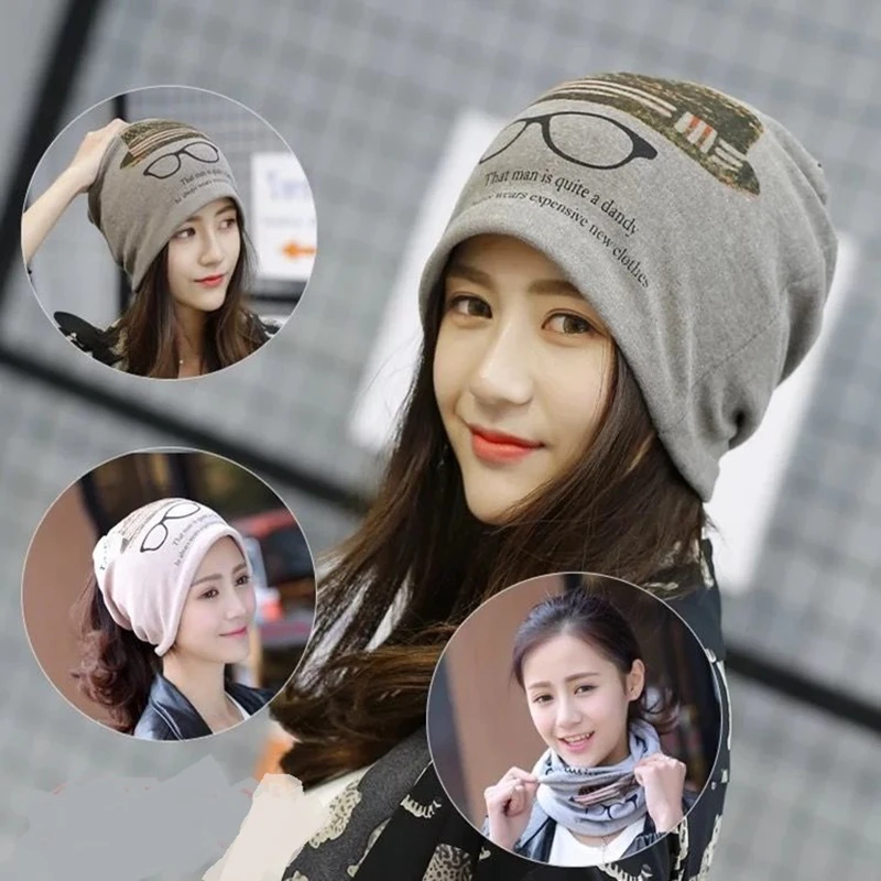 Multifunction Scarf Hat Winter Hat Women Black Beanie Hat