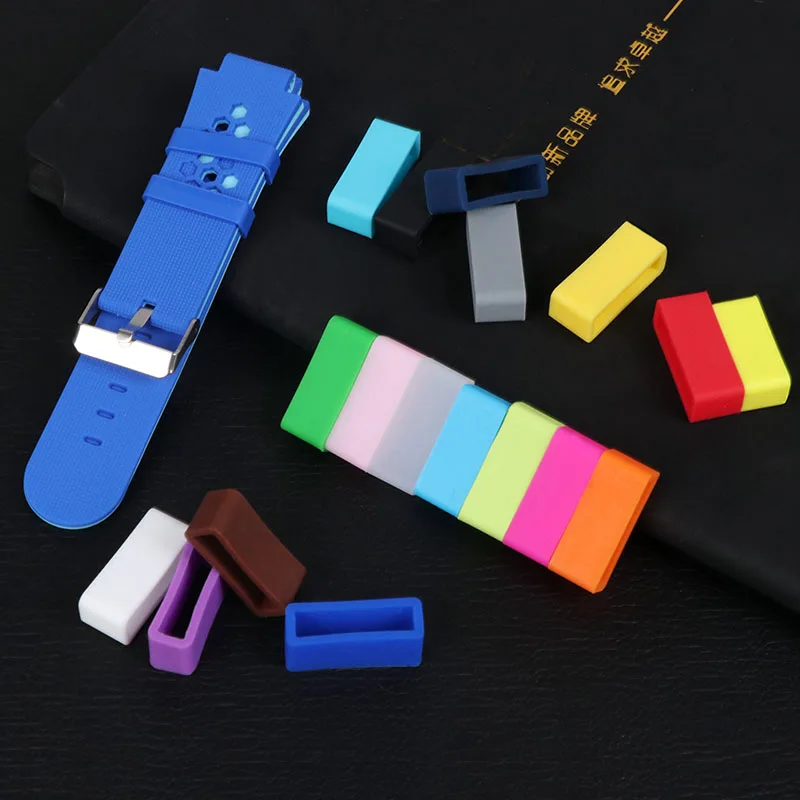 2PCS Watch Accessories Silicone Bezel Ring Watch Loop For Rubber Strap Loop Rubber Band Buckle With Ring Withings Loop