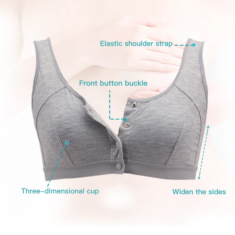 ONEFENG 6031 Front Closure Vest Design Mastectomy Brassiere for Silicone Breast Prosthesis Silicon Boobs