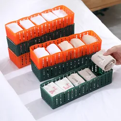 5 Grid Plastic Underwear Storage Box Closet Organizer Drawer for Socks Boxers Briefs Bra Organizer for Travel In Stock