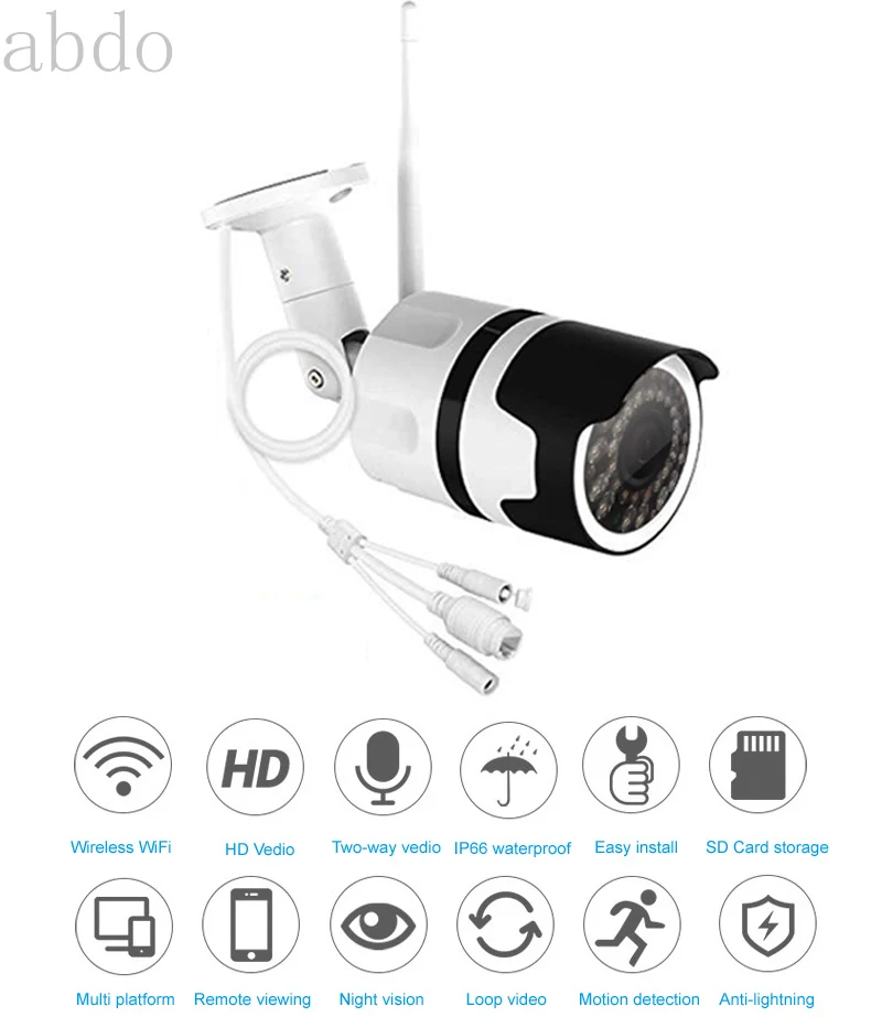 1080P Outdoor IP Camera Security Surveillance WiFi Camera Smart Motion Detection IP66 Waterproof CCTV Monitor Wireless Wi Fi Cam