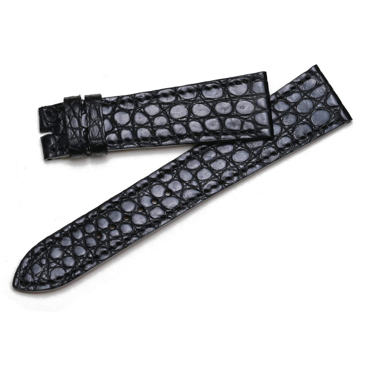 PESNO Suitable for Hermes AR7.710.220 AR4.910.330 Round Grain Crocodile Leather Watch Bands Alligator Skin Leather Watch Straps