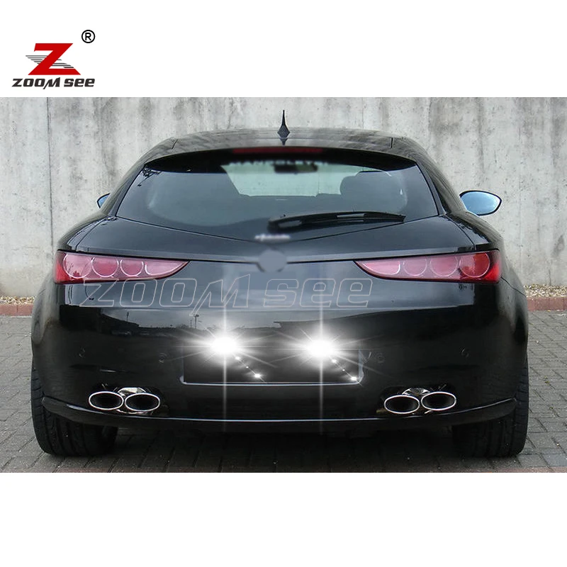 white LED Parking city bulb + LED License plate lamp + resistor Exterior light kit for Alfa Romeo for Brera ( 2006 to 2010 )