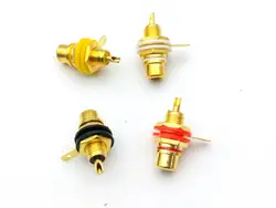 10pcs Gold Plated RCA Female Jack Panel Mount Chassis Socket adapter