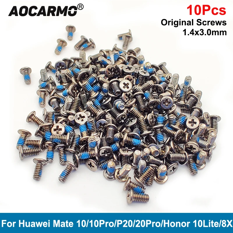 Aocarmo-tornillos de Marco medio de placa base para Huawei Mate 10/10 Pro, P20, 20 Pro, Honor 10 Lite, 8x, 1,4x3,0mm, 10 unidades