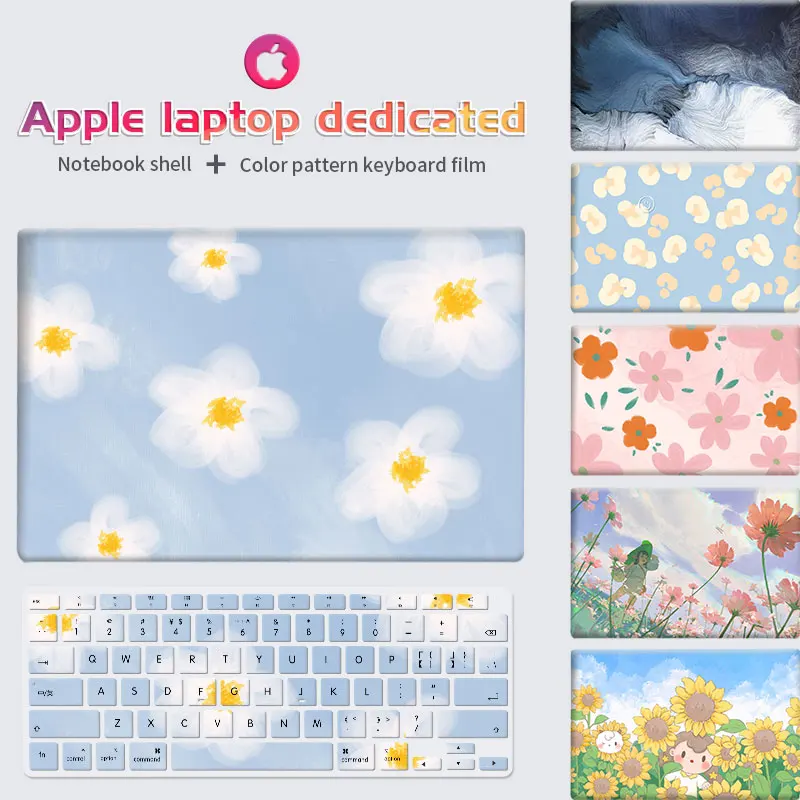 

DIY Flower Laptop Case For MacBook Air 13 Case Hard Cover Laptop Sleeve Keyboard Cover M1 A2338 For Macbook Air13 15 A2337 Case