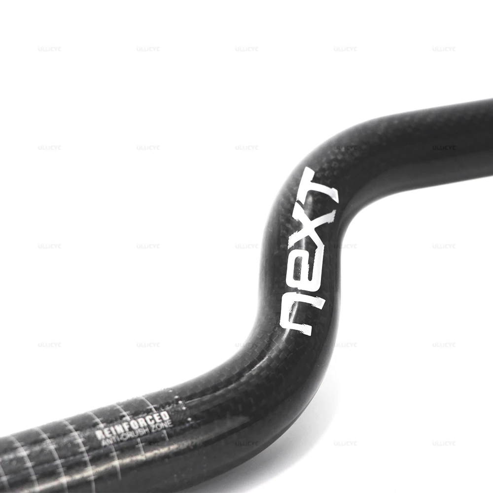 NEXT Race Face Carbon Riser Handlebar for MTB and BMX, Gloss Handlebar, 31.8mm, 25.4mm Diameter, 560mm to 700mm Diameter