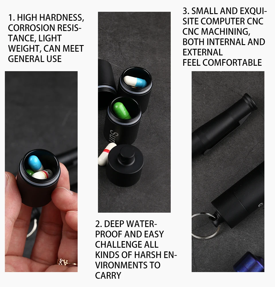 7 em 1 liga de alumínio à prova dwaterproof água armazém selado equipamentos de medicina portátil multifuncional ferramentas de emergência ao ar livre