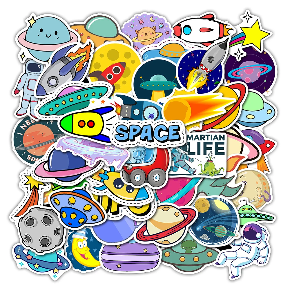 Stickers Kids Toys Laptop Motorcycle Space Sticker Scrapbook Skateboard Graffiti Waterproof Stickers Pack 50pcs/Lot