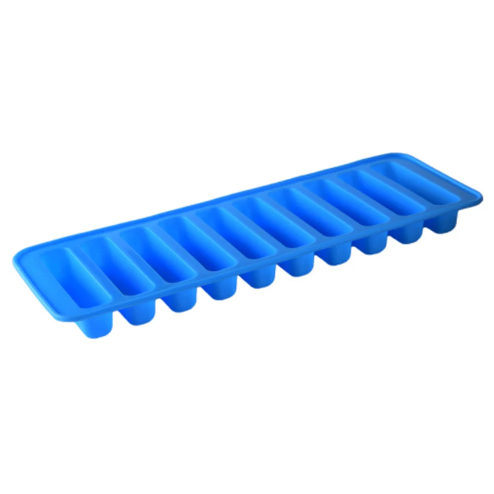 DIY baking Tools 10 Holes Silicone Ice Cube Moulds Long Thumb  Mold Biscuit Loaf Candy tray Ice Strip Popsicle Cake