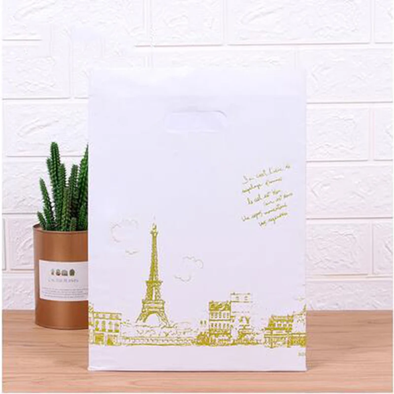 50PCS 15CM*20CM Small cartoon pattern lace pattern plastic gift wrapping bag handbag