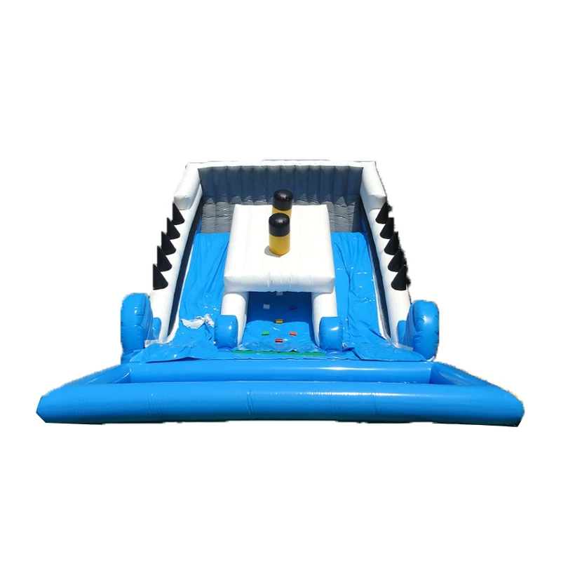 Outdoor Inflatable Water Amusement Rides Giant Titanic Inflatable Slide With Pool