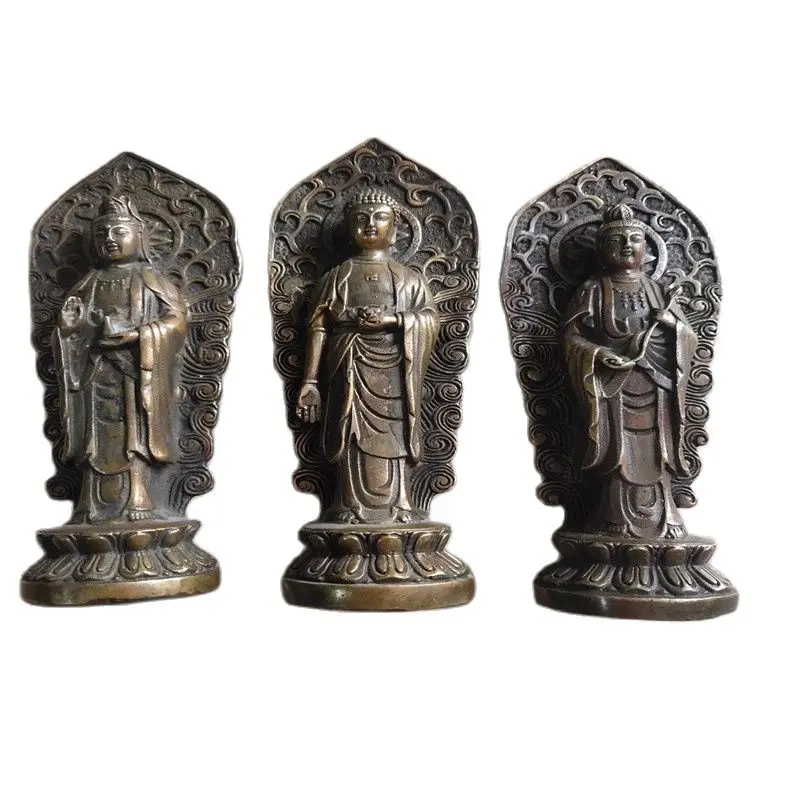 

China antique (bronze three treasures sculpture Buddha) decoration collection