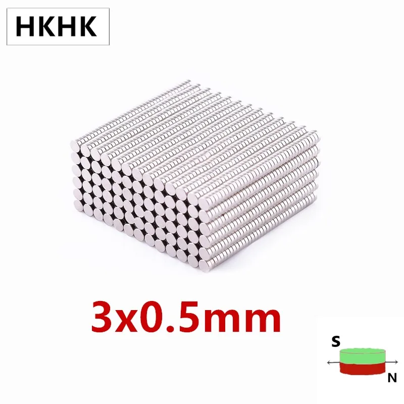 

HKHK 100PCS mini magnet Dia.3x0.5 mm 0.5mm mini magnet encoder 3mm x 0.5mm strong magnetic standard 3x0.5 mm