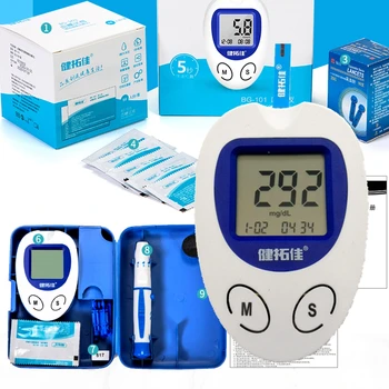 Sugar Meter Blood Tester Meter Glucometer Test Strips, Diabetes Blood Group Test Kit Glucose Monitor Measurement