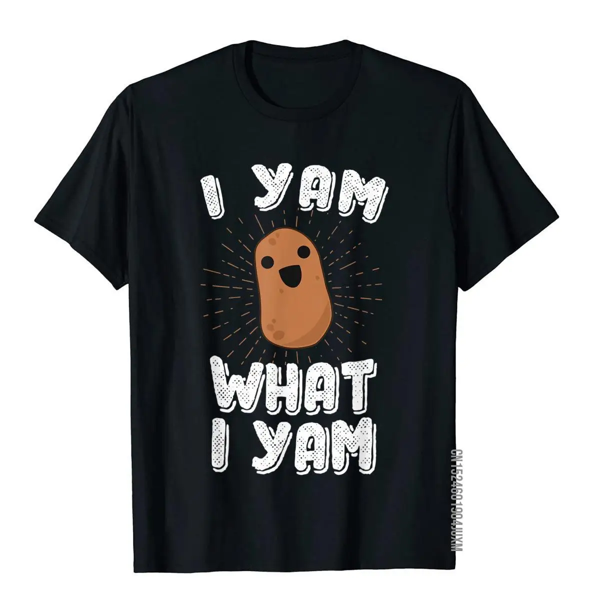 I Yam What I Yam Funny Potato T-Shirt Pun Thanksgiving T-Shirt Novelty Tops Shirt For Men Company Cotton T Shirts Classic