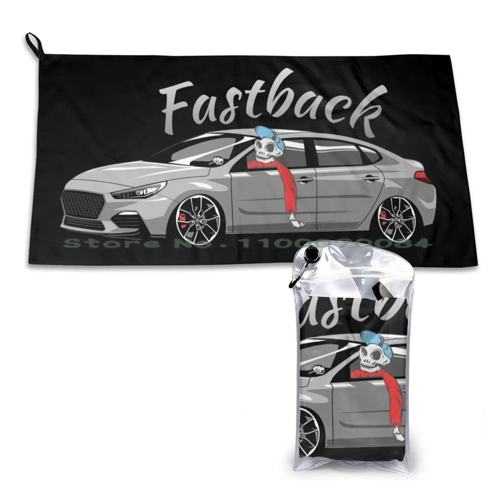 I30n Fastback Skulldriver Quick Dry Towel Gym Sports Bath Portable Valentines Day Lovecore Love Core Romance Affection Hearts