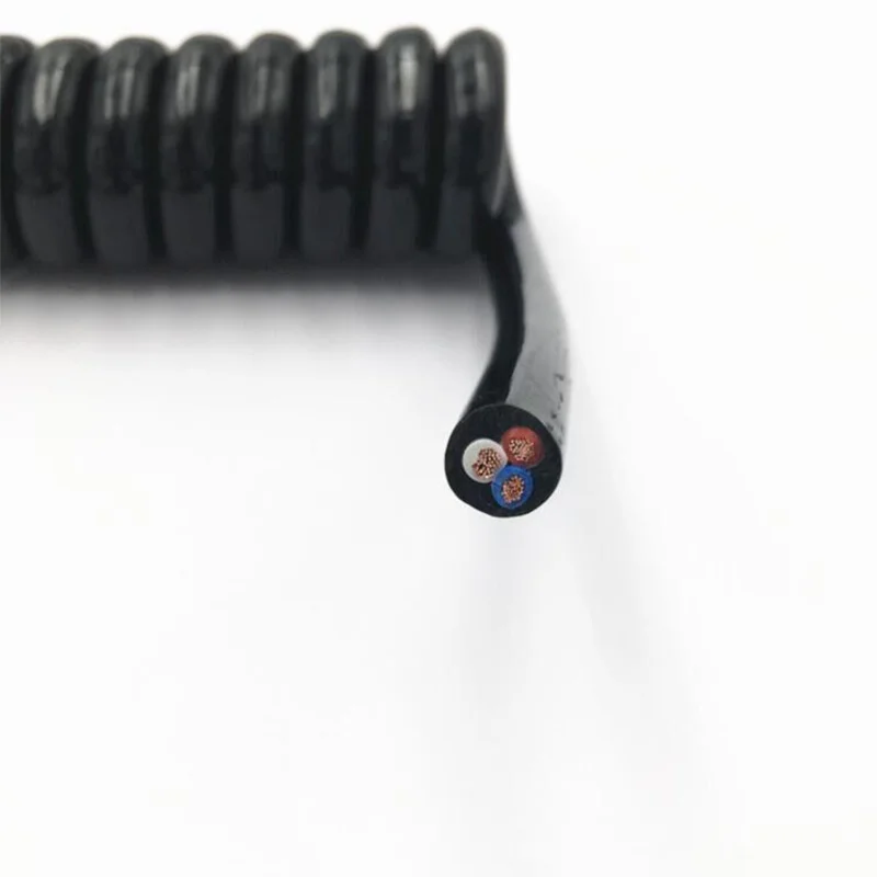 0.2mm2 Black Wire Spring Spiral Cable Multi 2/3/4/5/6/7/9 Core Pins Power Cord Can Extend The Tensile Wires