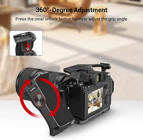 Imagen 2 del producto SmallRig-empuñadura giratoria de 360 grados para cámara NATO, mango lateral izquierdo para DLSR, jaula/funda para cámara Sony con riel NATO 3260