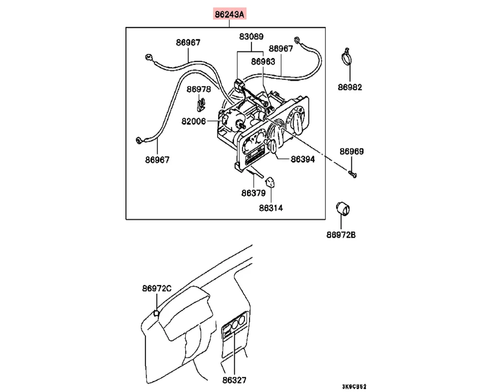 Ar condicionado do carro interruptor ac aquecedor botão de controle painel controle para mitsubishi pajero montero v31 v32 v33 v43 mr218469