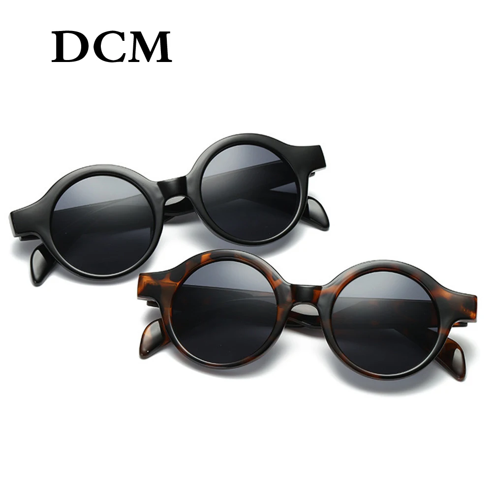 

DCM Retro Small Round Sunglasses Women Men 2018 Fashion Vintage Sun Glasses Black White Leopard Red Sunglass UV400