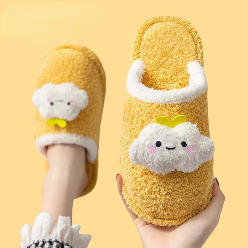 Women Winter Home Slippers Cartoon  Shoes Non-slip Soft Winter Warm House Slippers Indoor Bedroom Lovers Couples Floor Shoesrt65