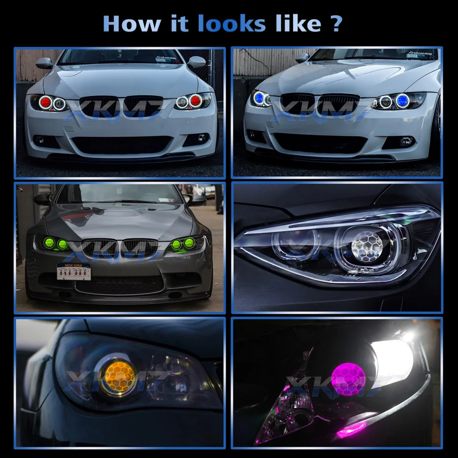 Projector Headlight Lenses LED Devil Eyes Bi-xenon Honeycomb Lens 2.5 inch Super H4 H7 Car Lights Accessories Retrofit Tuning