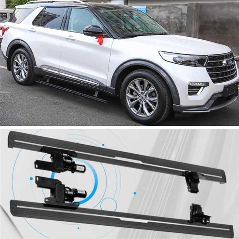 

For Ford Explorer 2020 2021 2022 Electric Motor Automatic Switch Closed Running Boards Side Step Bar Pedals Nerf Bars