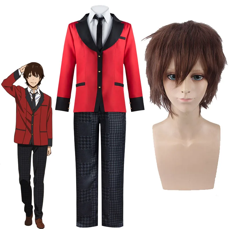 Anime Suzui Ryota Cosplay Costume Compulsive Gambler School Uniforms Ryota Wigs Halloween Man Party Costumes Adult