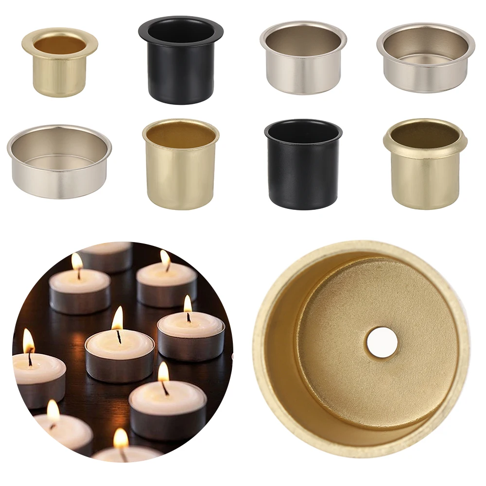 Metal Candle Cups Tapered Wax Making Inserting Candle Craft for Home Decoration Party Weddings Valentine's Day Candlestick