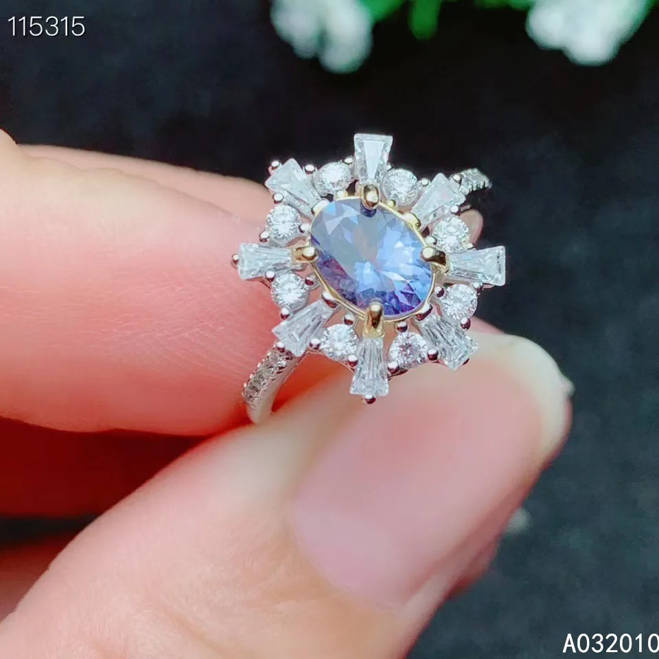 

KJJEAXCMY fine jewelry 925 sterling silver inlaid natural gem Tanzanite new woman Female ring Girl student Support Detection