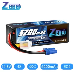 Zeee 4S 14.8V 5200mAh 50C Lipo Battery With EC5 Plug Hardcase For RC Car Buggy Truggy Crawler Monster Boat FPV Drone Model Parts