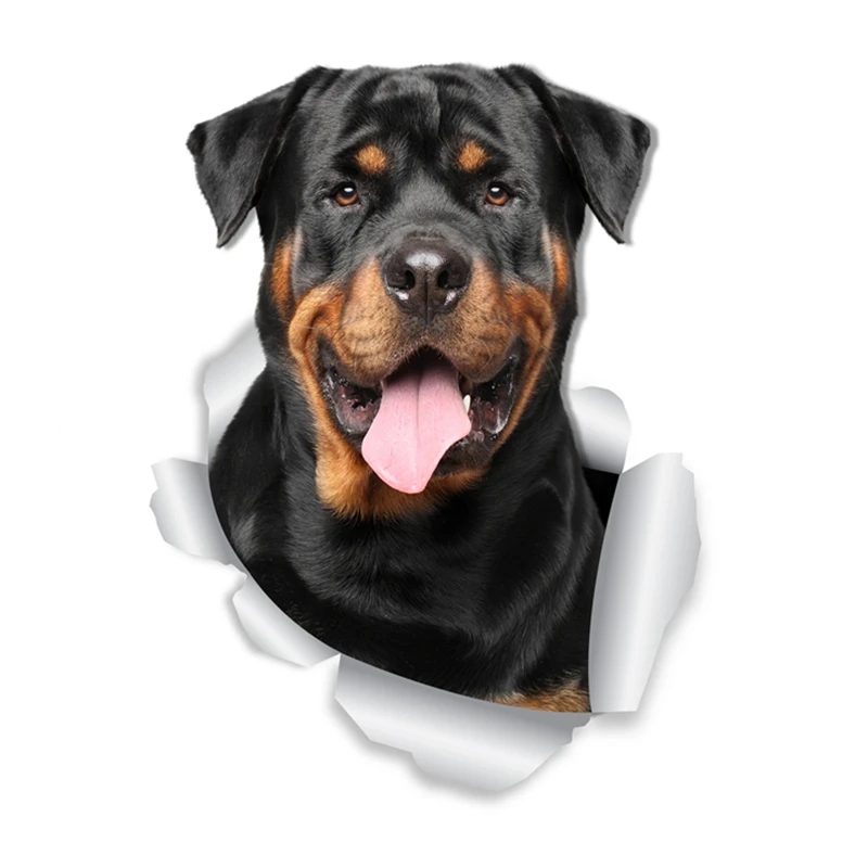 

B0585# Self-Adhesive Decal Smiling Rottweiler Dog Car Sticker Waterproof Auto Decors on Bumper Rear Window