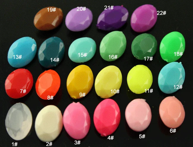 50pcs 10x14mm 13x18mm 18x25mm  various colors Marquise Oval  candy Acrylic Fancy Stone Pointed back Droplet Beads No holes